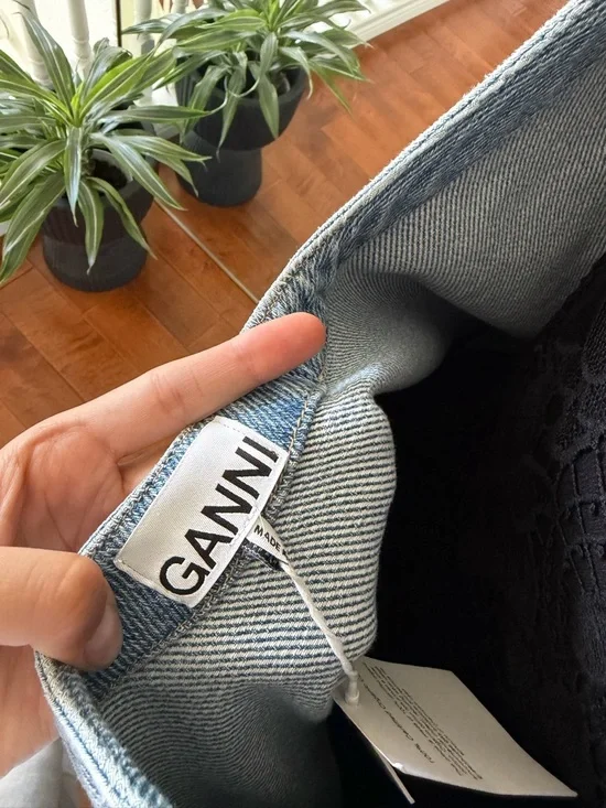 Ganni Light Blue Denim Backless Midi Dress - Picture 3 of 5